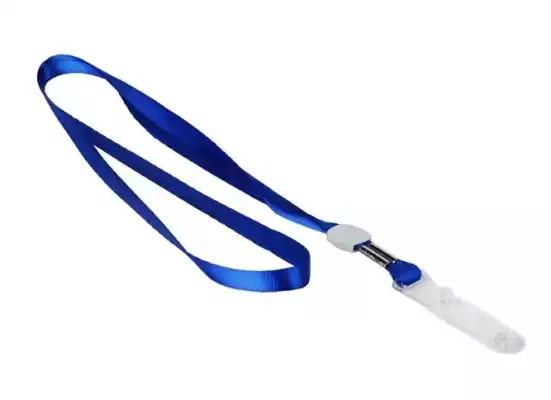 Держатель для бейджа с лентой 1 см, синий